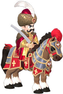 Polish general on a barded horse